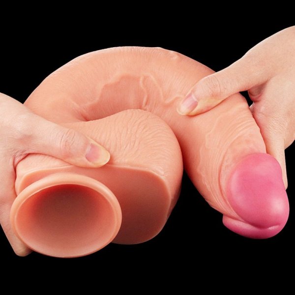 12&quot; Dual Layered Platinum Silicone Cock
