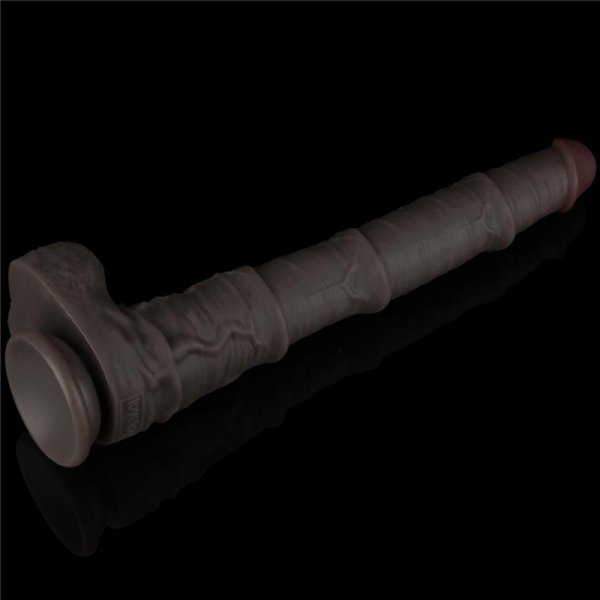 16&#039;&#039; Dual Layered Bendable Silicone Cock XXL(Black)