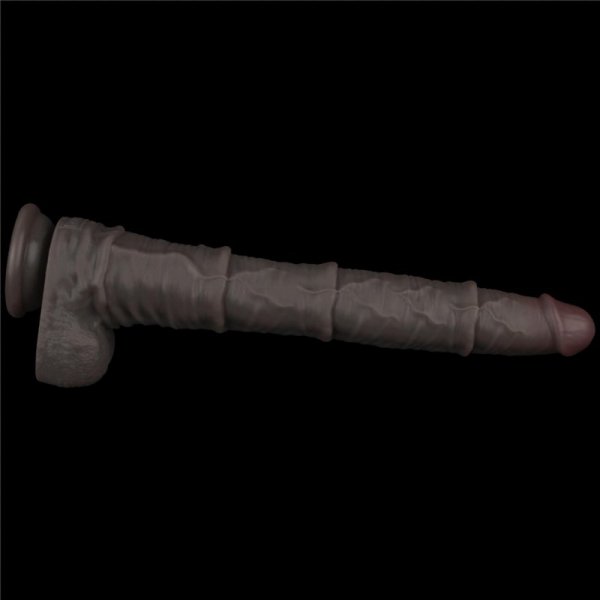 16&#039;&#039; Dual Layered Bendable Silicone Cock XXL(Black)
