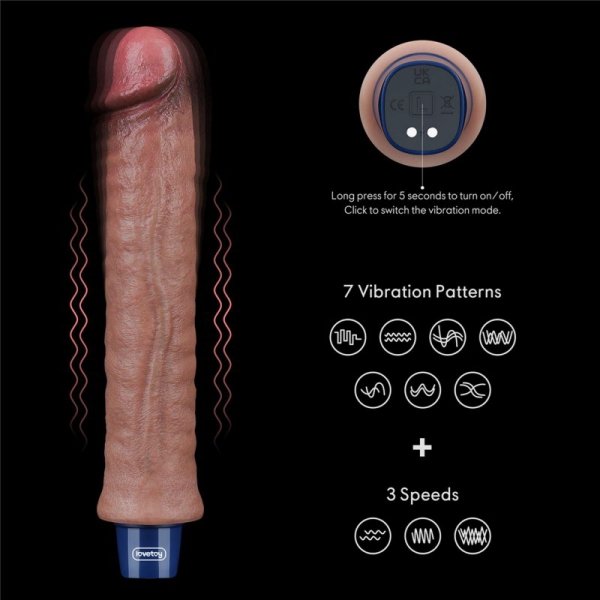 9.5&quot; REAL SOFTEE Rechargeable Silicone Vibrating Dildo