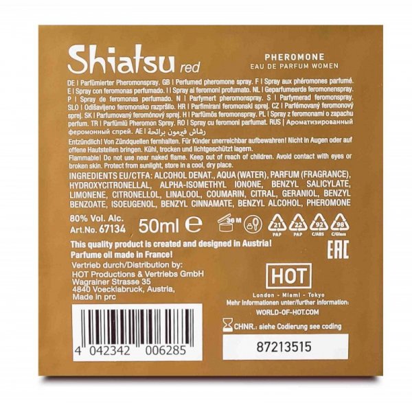 SHIATSU Pheromon Fragrance woman red  50 ml