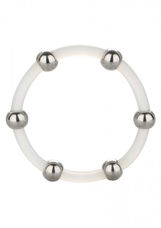 Steel Beaded Silicone Ring XL