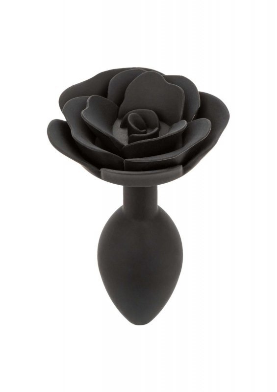 Large Rose Anal Plug Black