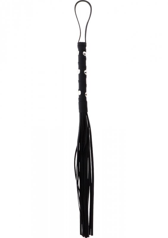 Short Studded Flogger Whip Black