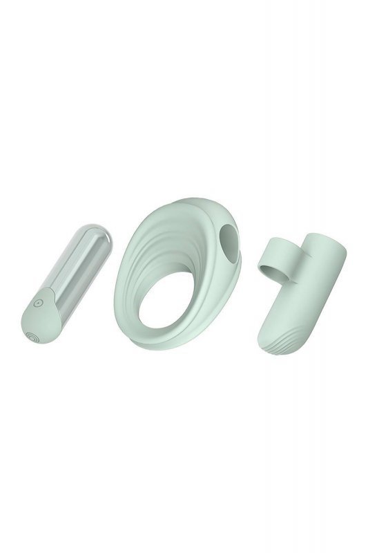 Dream Toyus GLAM 3-IN-1 PLAY KIT - pierścień erekcyjny (zielony)