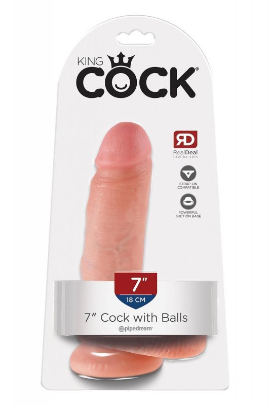 KING COCK 7 INCH COCK WITH BALLS LIGHT