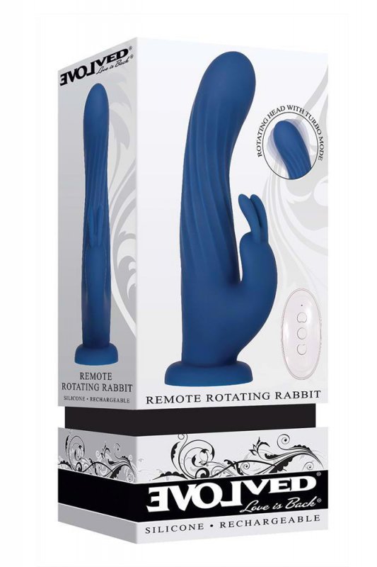 EVOLVED REMOTE ROTATING RABBIT - wibrator króliczek (niebieski)