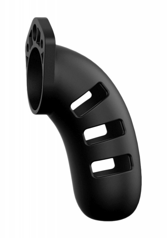 Model 21 - Chastity - 4.5&quot;&quot; - Silicone Cock Cage - Black
