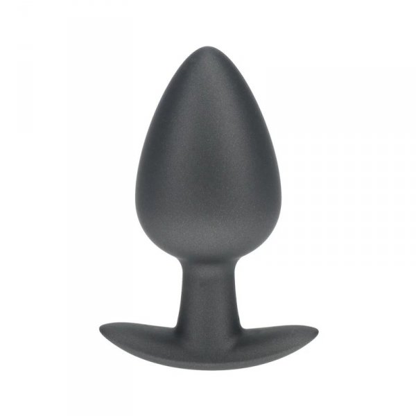 Smooth Silicone Anal Plug - Large - 3.5&quot; / 8,9 cm - Gunmetal