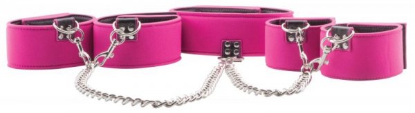 Reversible Collar / Wrist / Ankle Cuffs - Pink
