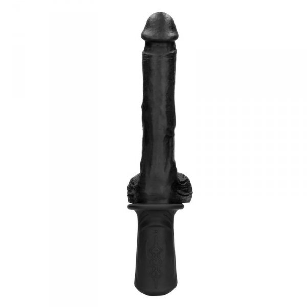 Hand Held Liquid Silicone Vibrating and Thrusting Sex Machine - Black