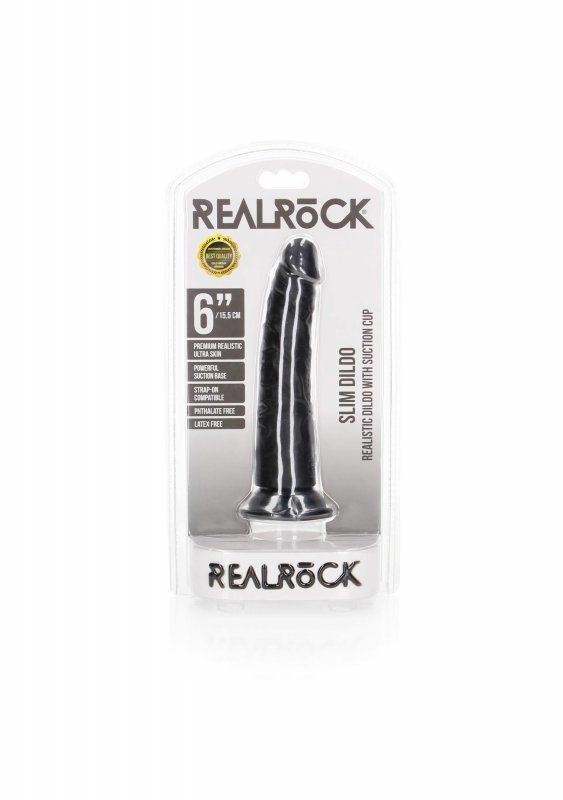 Slim Realistic Dildo with Suction Cup - 6&quot;&quot;/ 15,5 cm