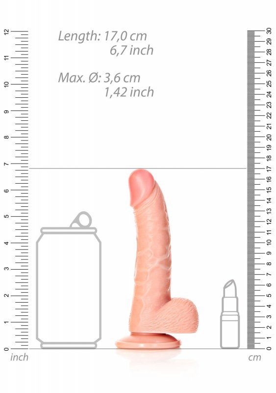 Curved Realistic Dildo  Balls  Suction Cup - 6&quot;&quot;/ 15,5 cm