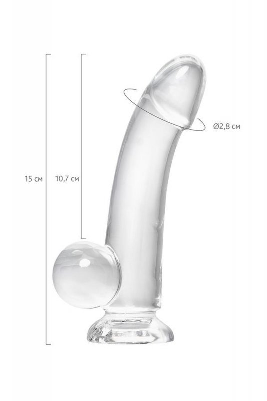 Realistic dildo A-Toys by TOYFA Cryst, TPE, transparent, 15 cm