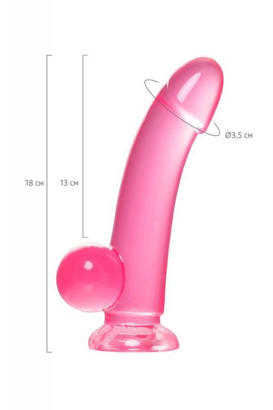 Realistic dildo A-Toys by TOYFA Fush, TPE, pink, 18 cm