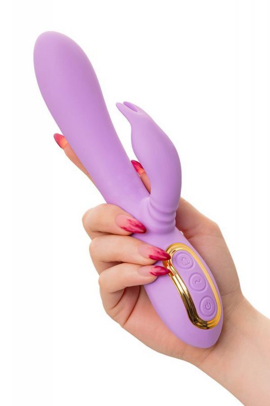 Vibrating roller with rotating clitoral stimulator JOS Jammy, silicone, purple, 22.5 cm