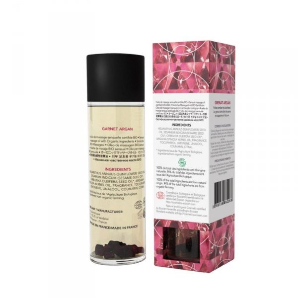 GARNET ARGAN Organic Massage Oil with stones 100ml