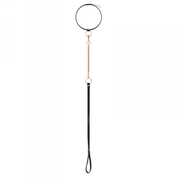 Rosy Gold - Collar with Leash - Black