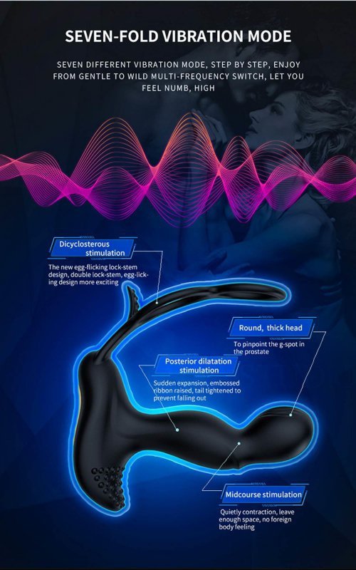 Wibrator-Silicone Massager 7 Function and Heating Function, Black