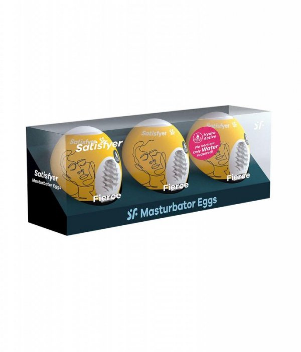 Satisfyer Masturbator-Eggs (set of 3 Fierce) - zestaw 3 masturbatorów 