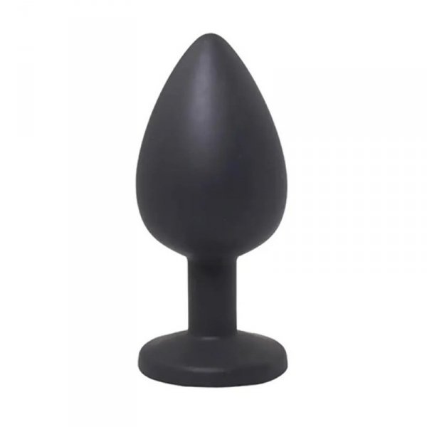 Black large butt plug with white crystal