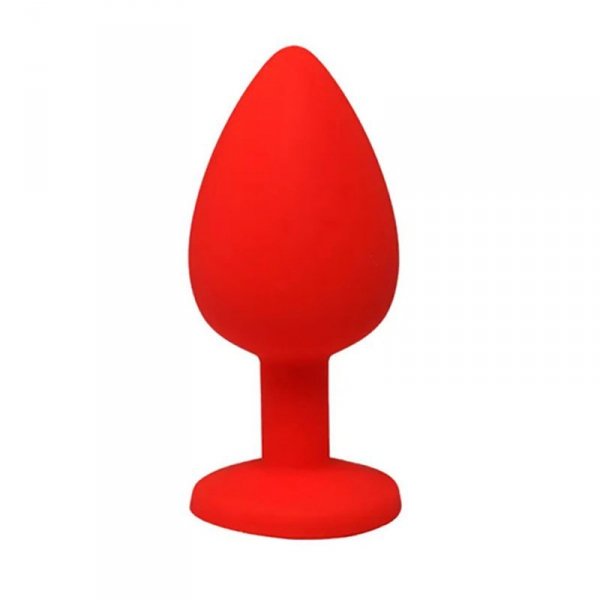 Red small butt plug with white crystal