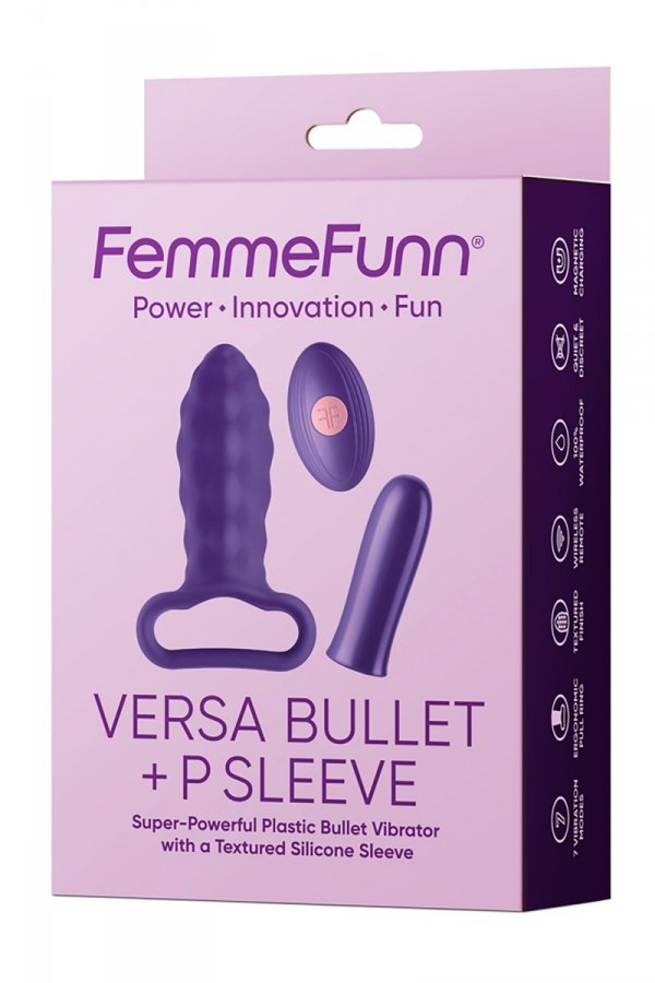FEMMEFUNN VERSA BULLET WITH P SLEEVE DARK PURPLE - mini wibrator (fioletowy)