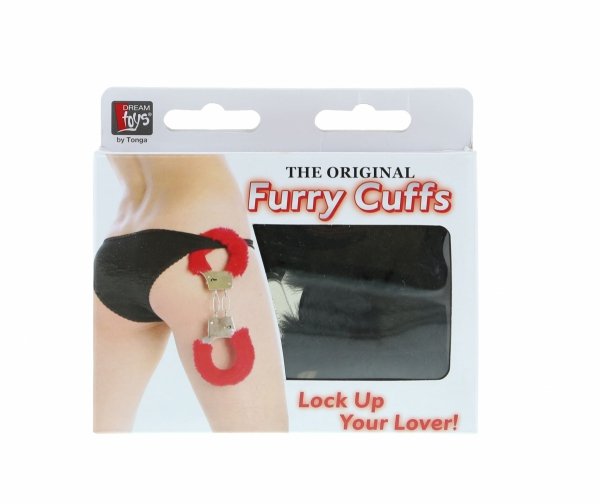 Dream Toys Handcuffs With Plush Black - kajdanki (czarne)