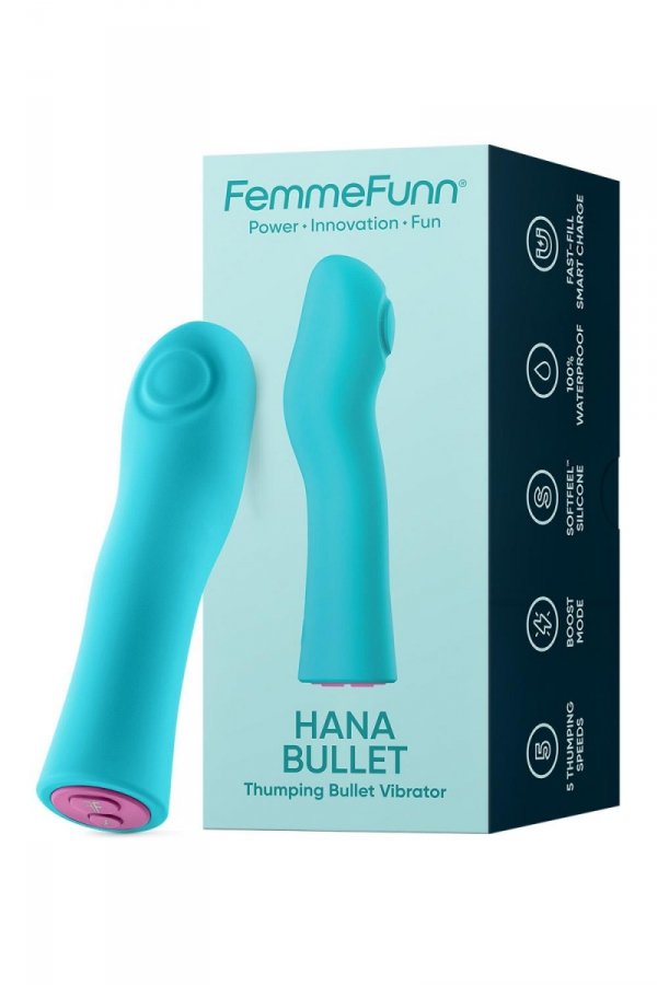 FemmeFun Hana Thumping Bullet Turquoise - mini wibrator (niebieski)