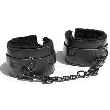 Sportsheets - Sex &amp; Mischief Shadow Fur Handcuffs - kajdanki (czarny)
