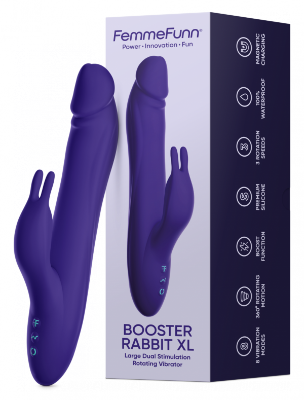 FemmeFun Booster Rabbit XL Dark Purple - wibrator króliczek (fioletowy)