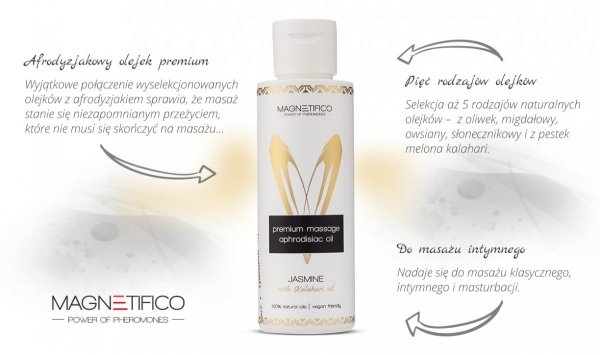 MAGNETIFICO Aphrodisiac massage oil 100ml JASMINE - olejek do masażu (Jaśmin)