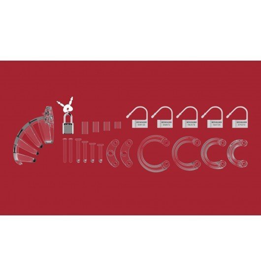 ManCage Model 02 Chastity 3.5&quot; Cock Cage - męski pas cnoty (przezroczysty)