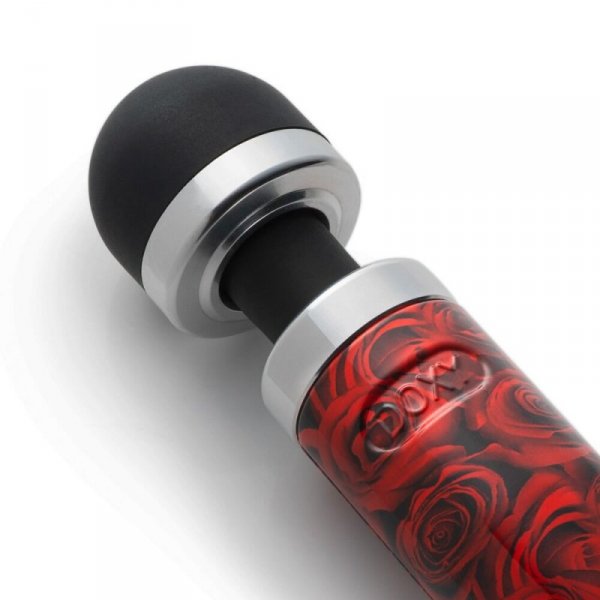 Doxy wibrator różdżka Die Cast 3 Rose Pattern (czerwony)