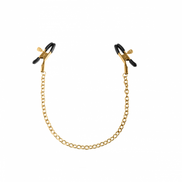 Zaciski na sutki Pipedream Fetish Fantasy Chain Nipple Clamps - zaciski na sutki(złoty) 