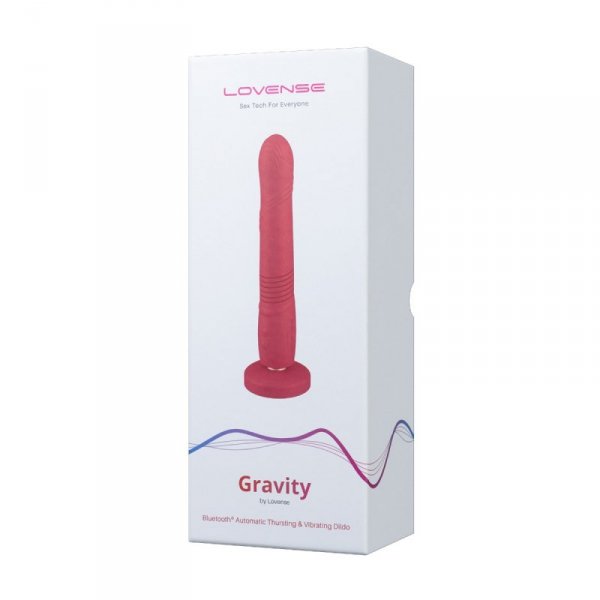 Lovense Gravity - pulsujące i wibrujące dildo z aplikacją (czerwony)