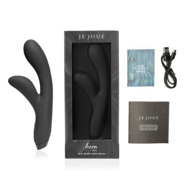Je Joue Hera Flex Rabbit Vibrator Black - wibrator króliczek (czarny)