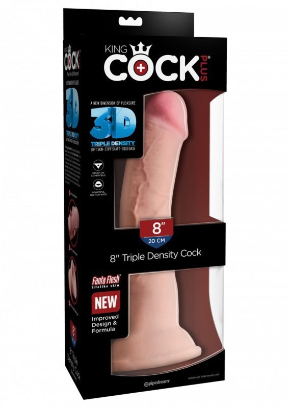 King Cock dildo - Plus 8'' Triple Density Cock sztuczny penis (cielisty)