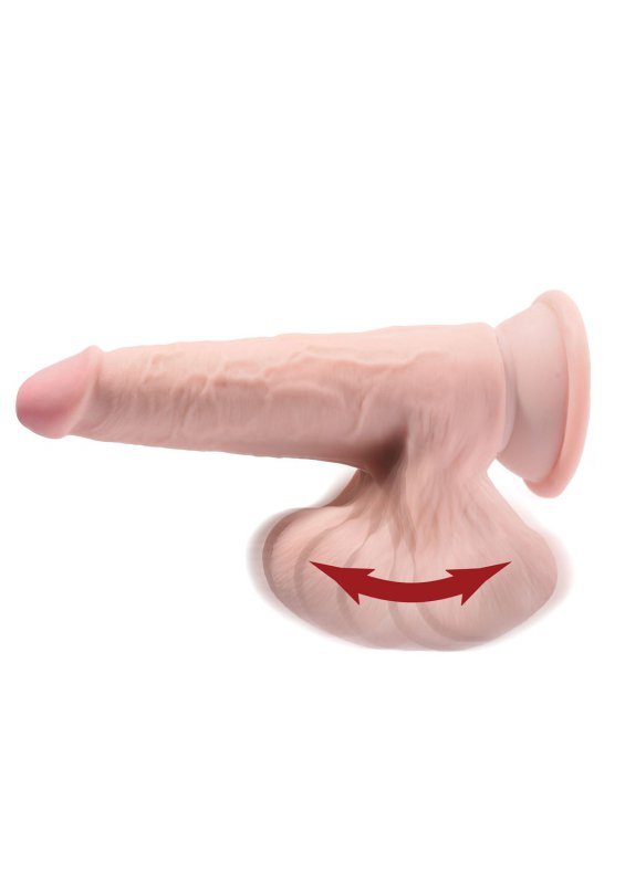 King Cock dildo - 8'' Cock Swinging Balls sztuczny penis (cielisty)