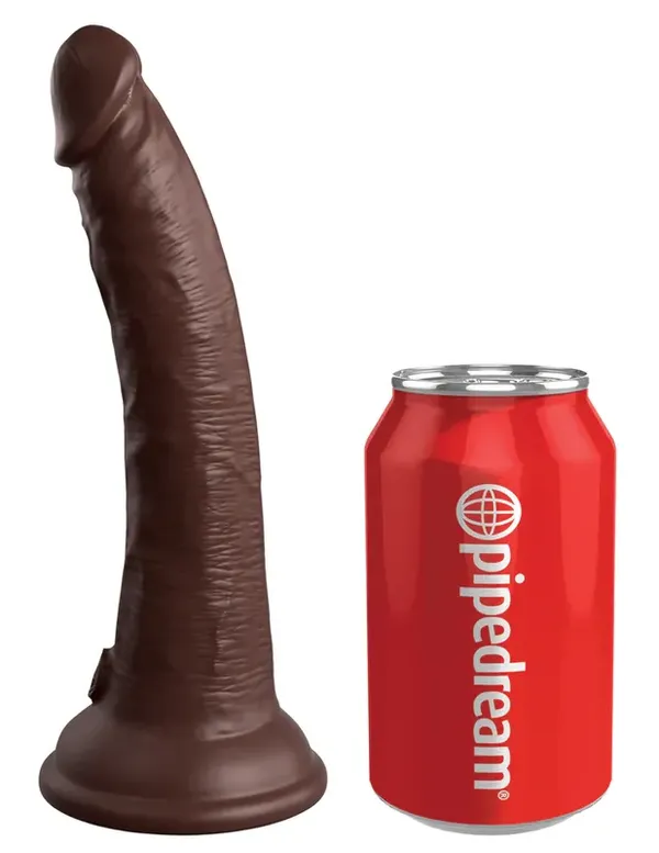 King Cock Silikonowe Dildo Elite 7&quot; Dual Density Silicone Cock Brown - dildo (brązowy)
