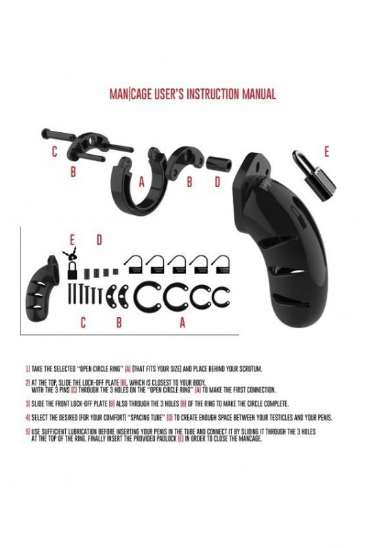 ManCage Model 03 Chastity 4.5'' Cock Cage - męski pas cnoty (czarny)