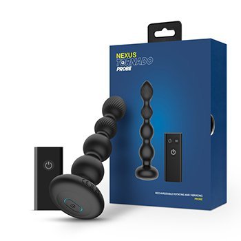 Nexus Korek Analny Tornado Rotating Beaded Probe Black - korek analny (czarny)