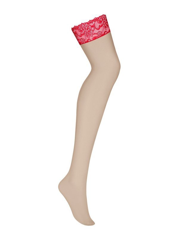 838-STO-3 pończochy czerwone S/M