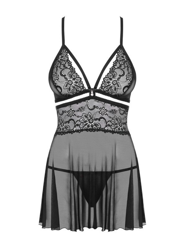 838-BAB-1 babydoll czarny L/XL