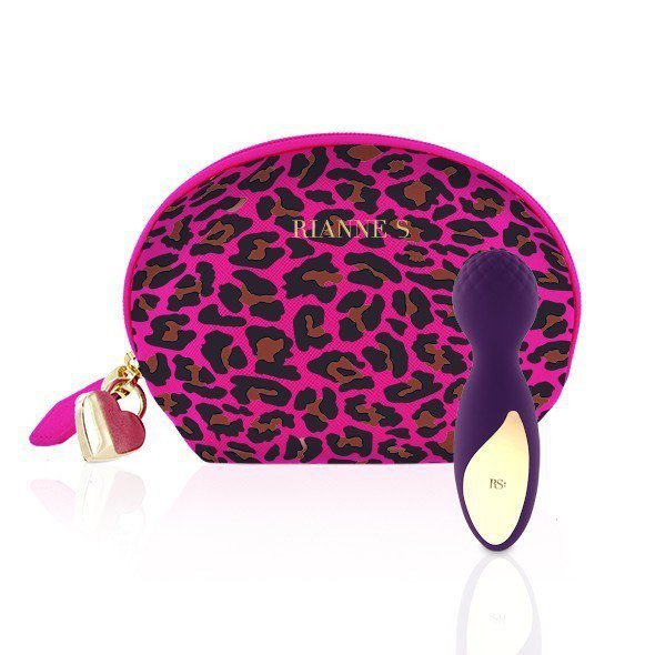 Rianne S Essentials Lovely Leopard Mini - Mini Wibrator Różdżka (głęboki fiolet)
