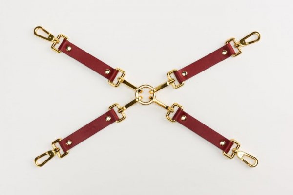 Zestaw czerwonych skórzanych akcesoriów Upko Leather Kinky Tools Set Red (czerwony)