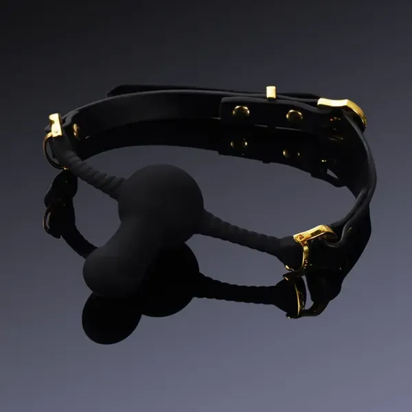 Upko knebel Desire for Mouth Dildo-shaped Mouth Gag (czarny)