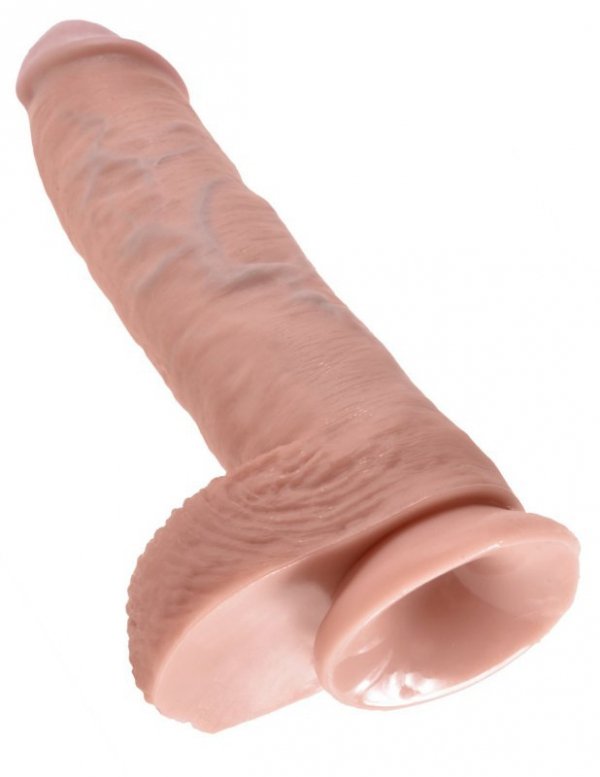 King Cock duże dildo - 10'' Cock with Balls sztuczny penis (cielisty)