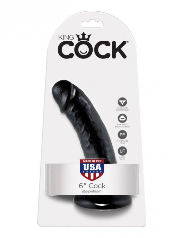 King Cock czarne dildo - 6'' Cock sztuczny penis (czarny)
