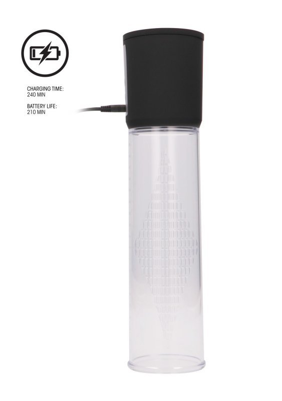 Shots Pumped Premium Rechargeable Automatic Pump - pompka do penisa (przeźroczysta)